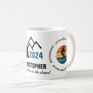 Mug Ski Breckenridge, Colorado - Man Skier, Texte noir