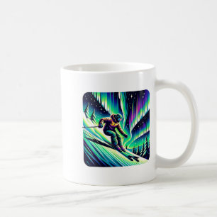 Mug Ski d'aventure sous les aurores boréales
