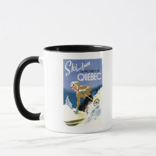 Mug Ski de femme - affiche anglaise et française