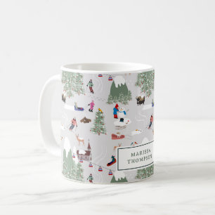 Mug Ski de montagne de neige mignonne Paysage