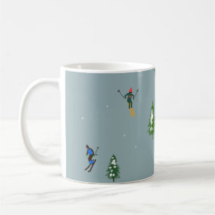Mug Ski d'ouverture Noël Ski de vacances Skieurs Bleu