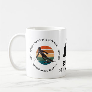 Mug Ski Killington, Vermont - Femme Skier, Texte noir