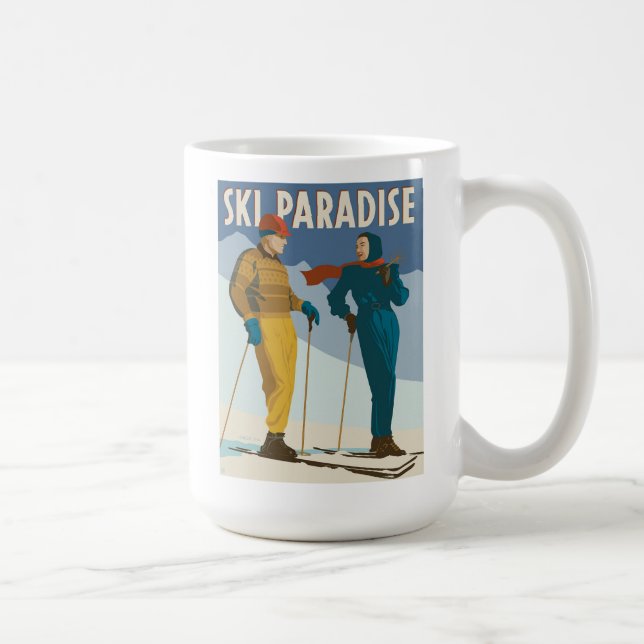 Mug Ski Paradise Impression Vintage (Droite)