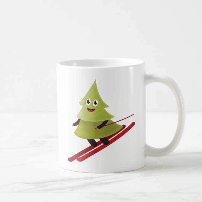 Mug Ski Pine Arbre Cute Sports Neige hiver (Droite)