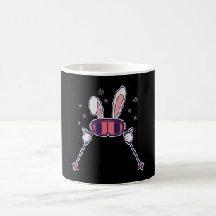 Mug Ski Rabbit avec bâtons de ski et lunettes de ski