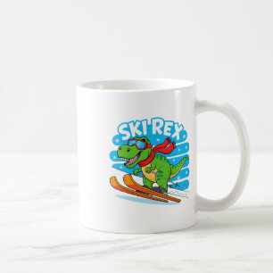 Mug Ski Rex drôle de dinosaure de ski conception de sp