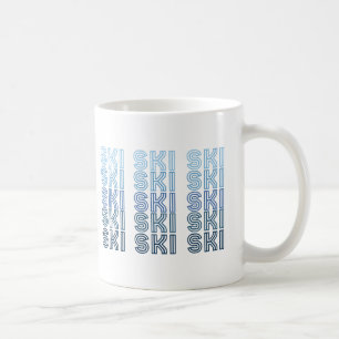 Mug ski sport texte bleu