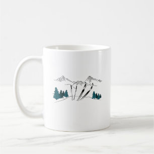 Mug Ski Vous Plus Tard Ski Scène Sports D'Hiver