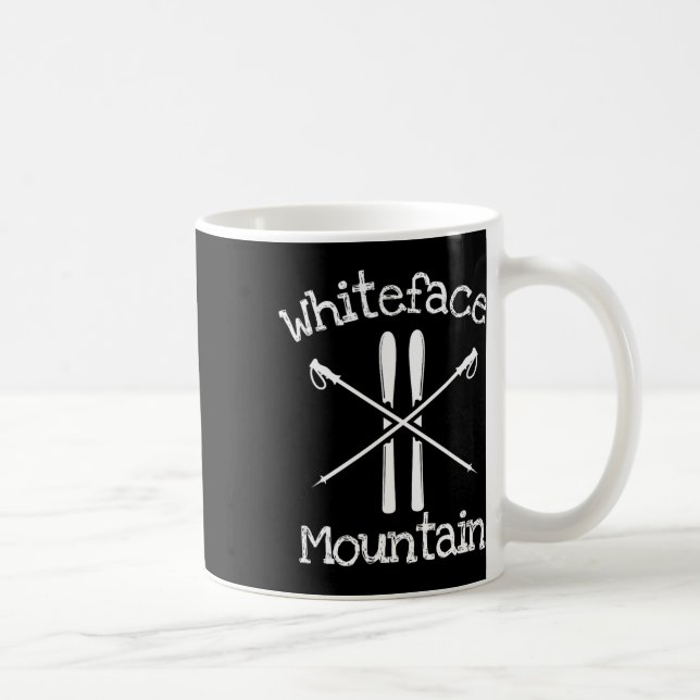 Mug Ski Whiteface Mountain Skieur Poteaux Rustique A (Droite)