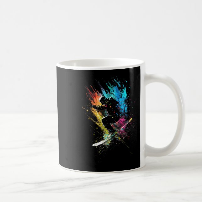 Mug Skiateur Splash Art Ski Freestyle Ski Retro Ski (Droite)