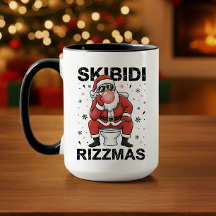 Mug Skibidi Rizzmas Père Noël Toilette Drôle de Noël