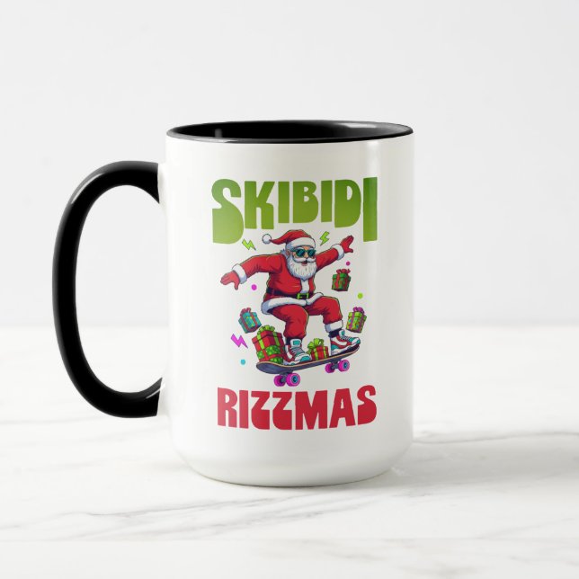 Mug Skibidi Rizzmas Santa on his Skate (Gauche)