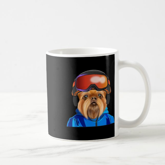 Mug Skier Brussels Griffon Snowboard Chien (Droite)