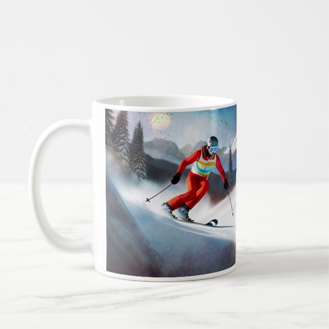 Mug Skier Sur La Montagne (Gauche)