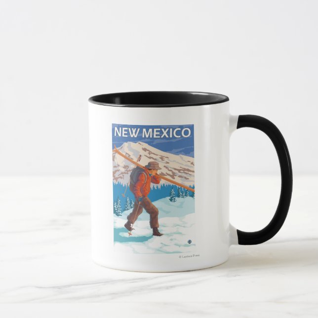 Mug Skier transportant des skisNouveau-Mexique (Droite)