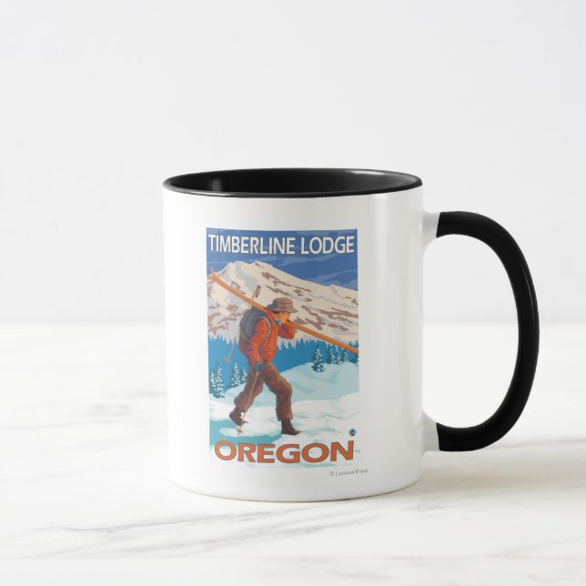Mug Skier transportant ski de neige - Timberline Lodge (Droite)