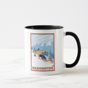 Mug Skieur de neige de Downhhill - Washington