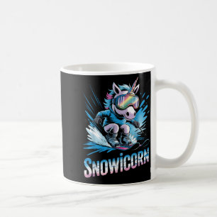Mug Skieur de sport d'hiver licorne de ski drôle