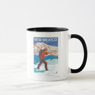 Mug Skieur portant SkisNew Mexique