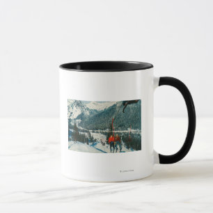 Mug Skieurs sur le passage de ChairliftSnoqualmie, WA