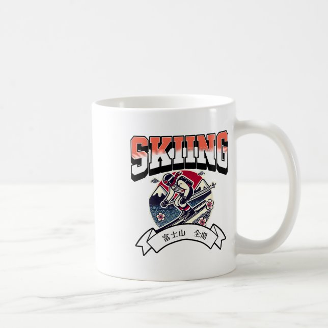 Mug Skiing Adventure With Mount Fuji Japanese Style  (Droite)