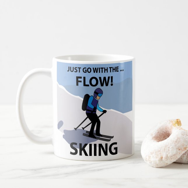 Mug Skiing Just Go With The Flow Skiing (Avec donut)