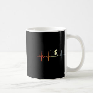 Mug Skiing Pulse Line Ski vintage ligne cœur