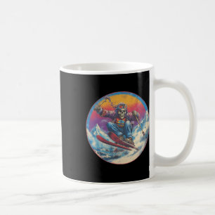 Mug Skiing Squelette Rétro Skieur Crâne Montagne Neige