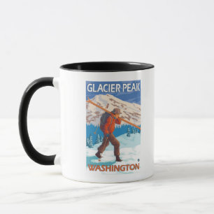 Mug Skis de transport de neige de skieur - crête de