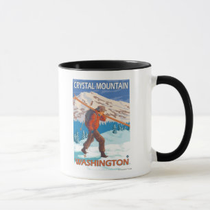 Mug Skis de transport de neige de skieur - montagne en