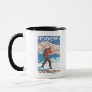 Mug Skis de transport de neige de skieur - passage de