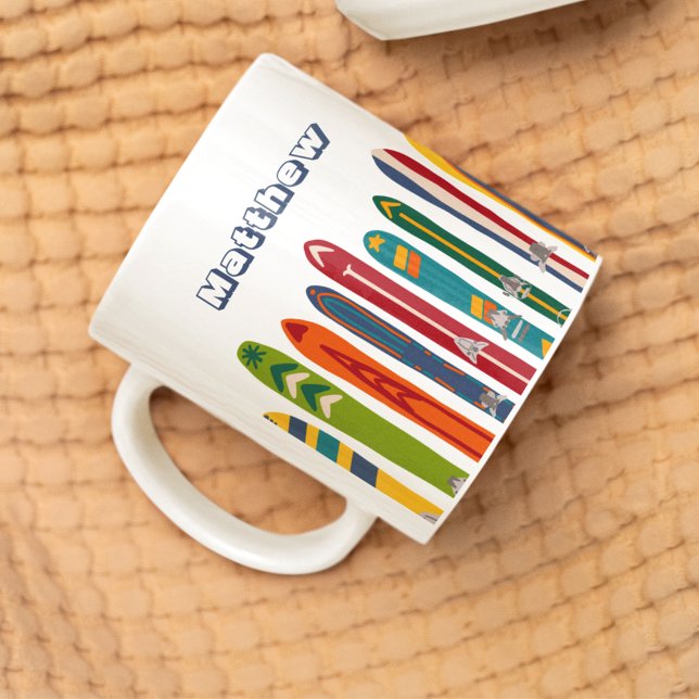 Mug Skis Vintage Personnalisés Recto Verso (Créateur téléchargé)