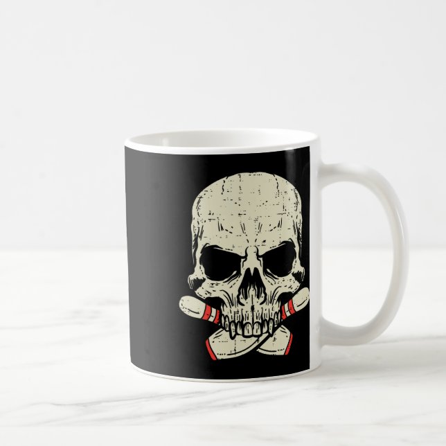 Mug Skull Bowling Pins Skeleton Head Bowler Hommes gar (Droite)