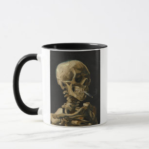 Mug Skull of a Skeleton with a Burning Cigarette by Va