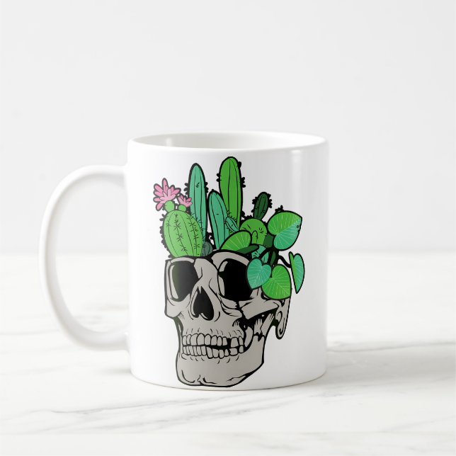 Mug Skull Plant  Cute Garden Doll Planters Funny Garde (Gauche)