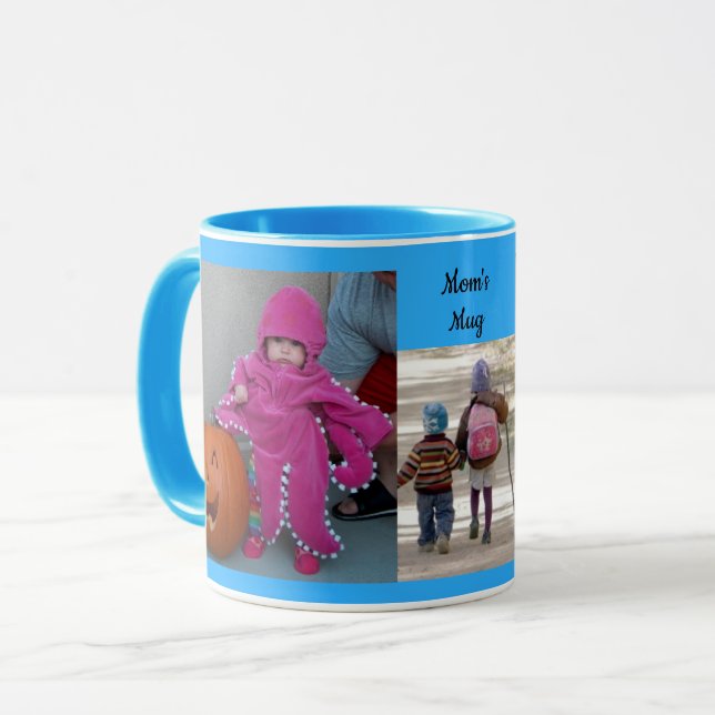 Mug Sky Blue Personnalisez le café cadeau 3 MODÈLES PH (Devant gauche)
