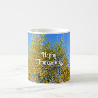 Mug Sky Dancing Autumn Leaves - Custom Thankgiving