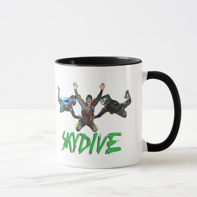 Mug Skydive - texte vert (Droite)