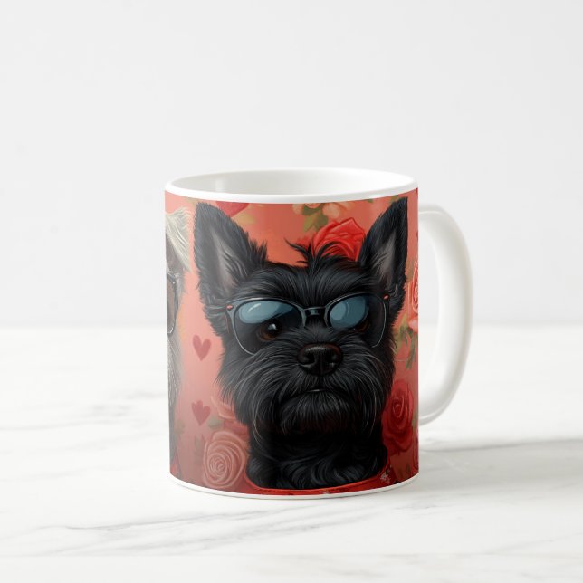 Mug Skye Terrier avec Roses de la Saint-Valentin (Devant droit)