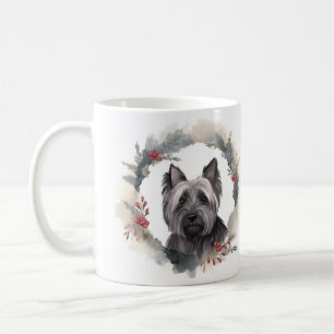 Mug Skye Terrier Fête de Noël Wreath Pup