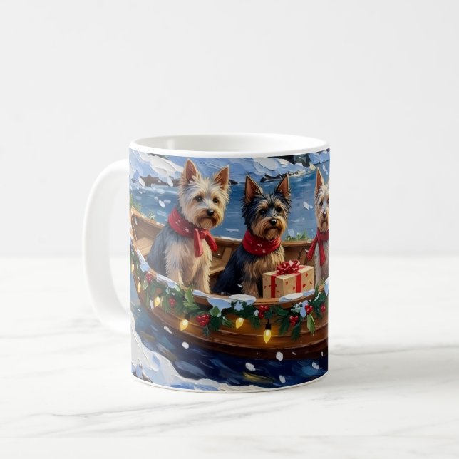 Mug Skye Terrier Noël Bateau Fêtes (Devant gauche)