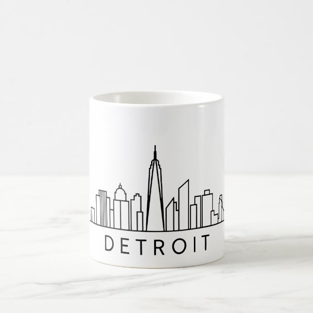Mug Skyline Détroit - Design Cityscape (Centre)