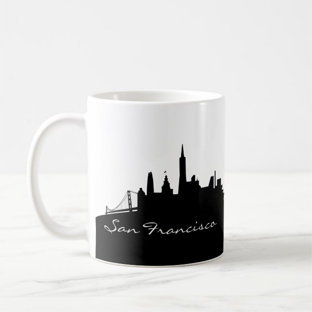 Mug Skyline San Francisco noir et blanc (Gauche)