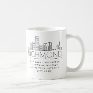 Mug Skyline Stylisé Richmond, VA   Slogan personnalisé