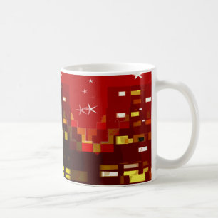 Mug Skyline Ville Rouge à la nuit avec étoiles