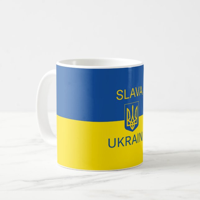 Mug Slava Ukraine gloire Ukraine guerre symbole de pai (Devant gauche)
