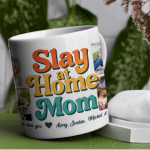 Mug Slay at Home Maman Personnalisé 8 Photo Collage