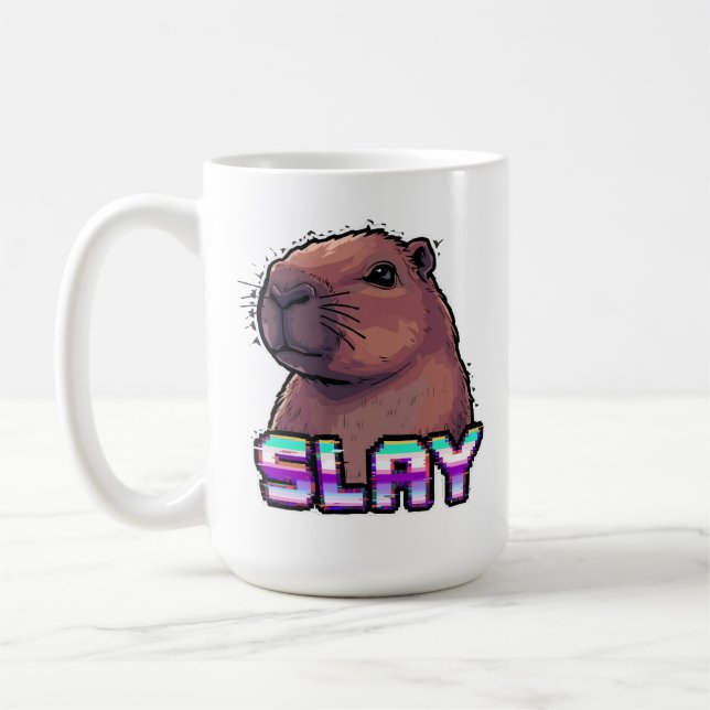 Mug Slay Capybara Funny Animal Meme (Gauche)