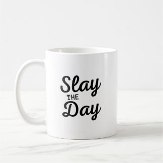 Mug SLAY LE JOUR Fun Moderne Motivationnelle Typograph