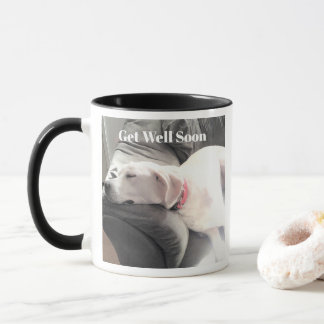 Mug Sleeping Dog Photo Get Well Soon Green and Black  